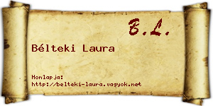 Bélteki Laura névjegykártya